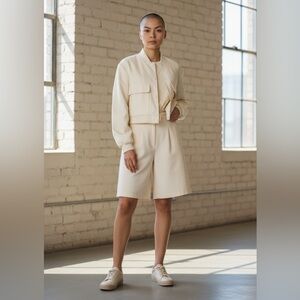 Cream Jacket and Shorts SET Ensemble *ZARA type*